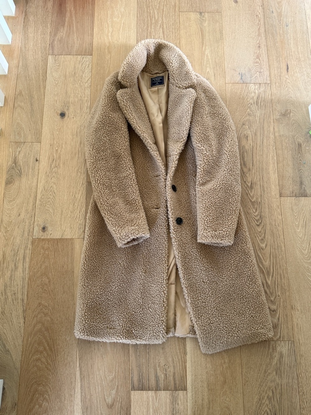 Abercrombie & Fitch Tan Teddy Faux-Shearling Coat